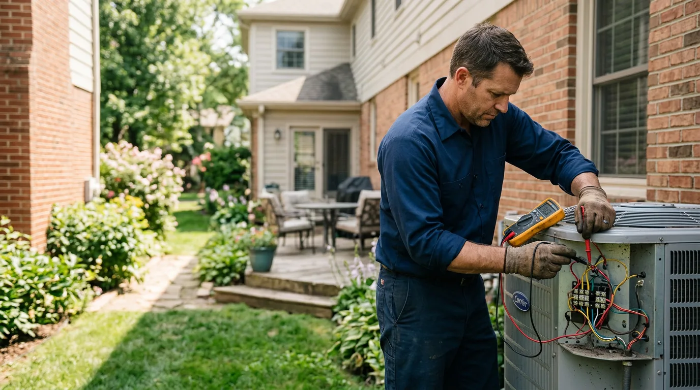 HVAC technician working near La Habra, CA